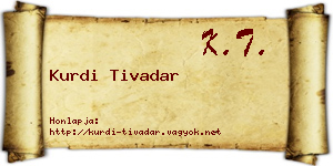Kurdi Tivadar névjegykártya